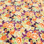 Cotton Sharting Printed Fabric - Hanakin Japanese Pattern - Peony, Chrysanthemum, Hollyhock and Drum - nomura tailor