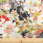 Cotton Sharting Printed Fabric - Hanakin Japanese Pattern - Kachofugetsu - nomura tailor