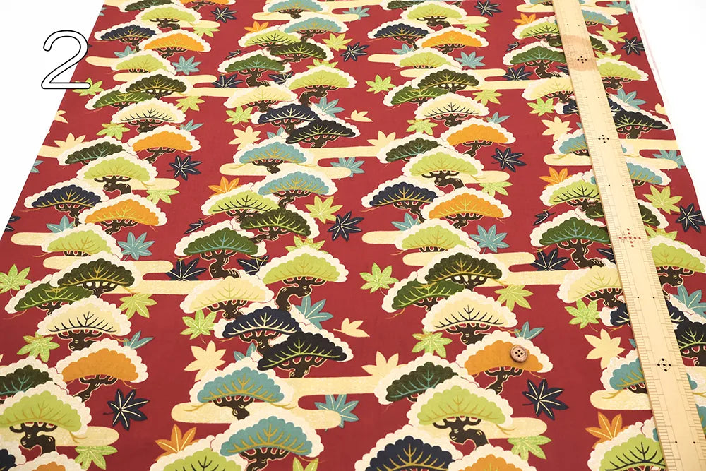 Cotton Sharting Printed Fabric - Hanakin Japanese Pattern のぼり松 - nomura tailor