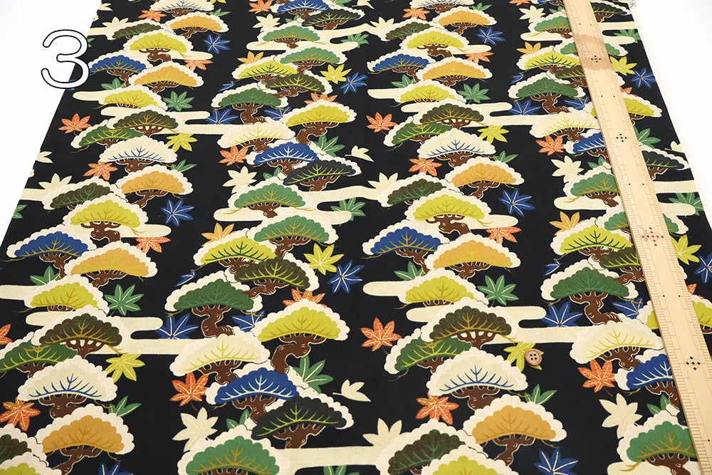 Cotton Sharting Printed Fabric - Hanakin Japanese Pattern のぼり松 - nomura tailor