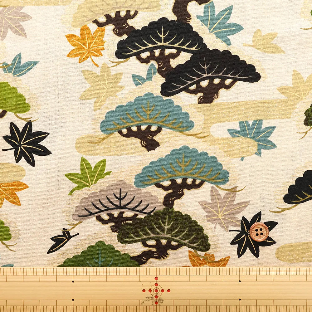 Cotton Sharting Printed Fabric - Hanakin Japanese Pattern のぼり松 - nomura tailor