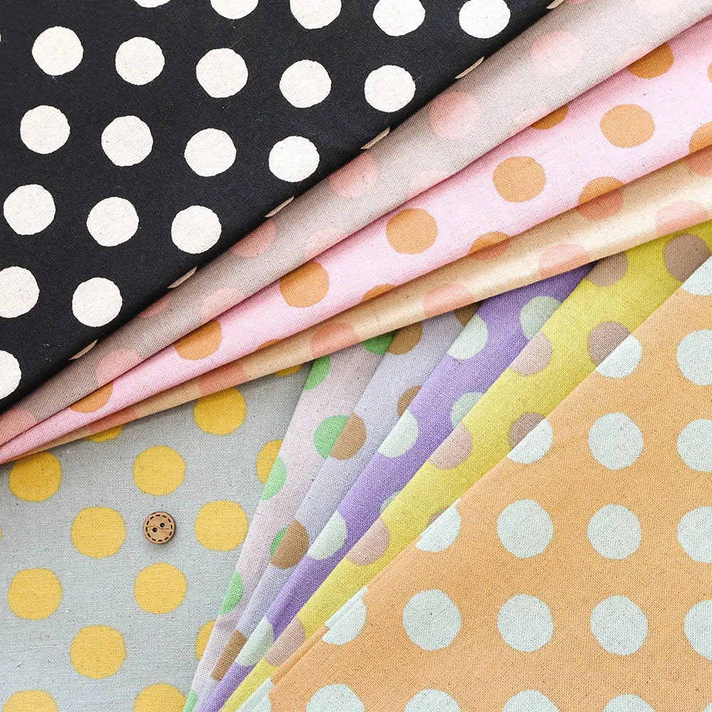 C/L Canvas Printed Fabric - Fluffy Dot - nomura tailor