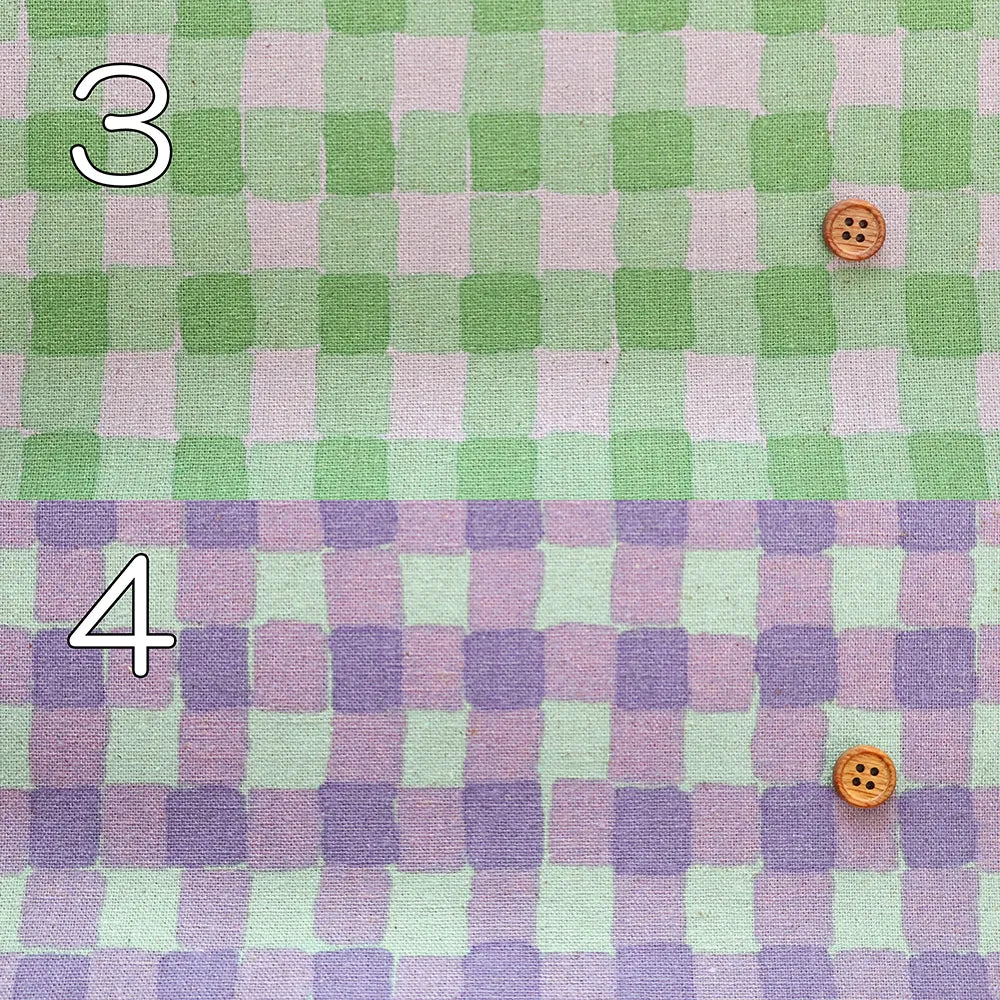 C/L Canvas Printed Fabric - Fluffy Check - nomura tailor