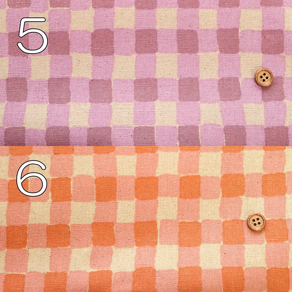 C/L Canvas Printed Fabric - Fluffy Check - nomura tailor