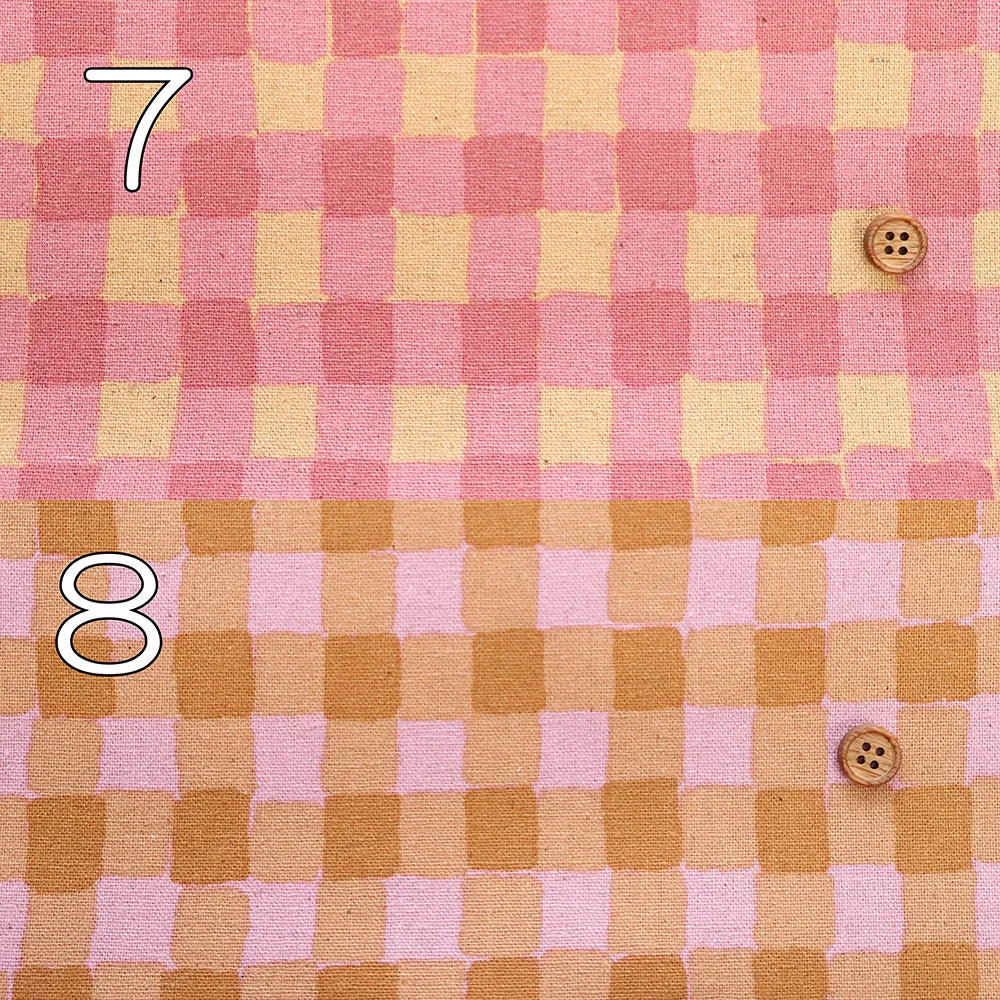 C/L Canvas Printed Fabric - Fluffy Check - nomura tailor