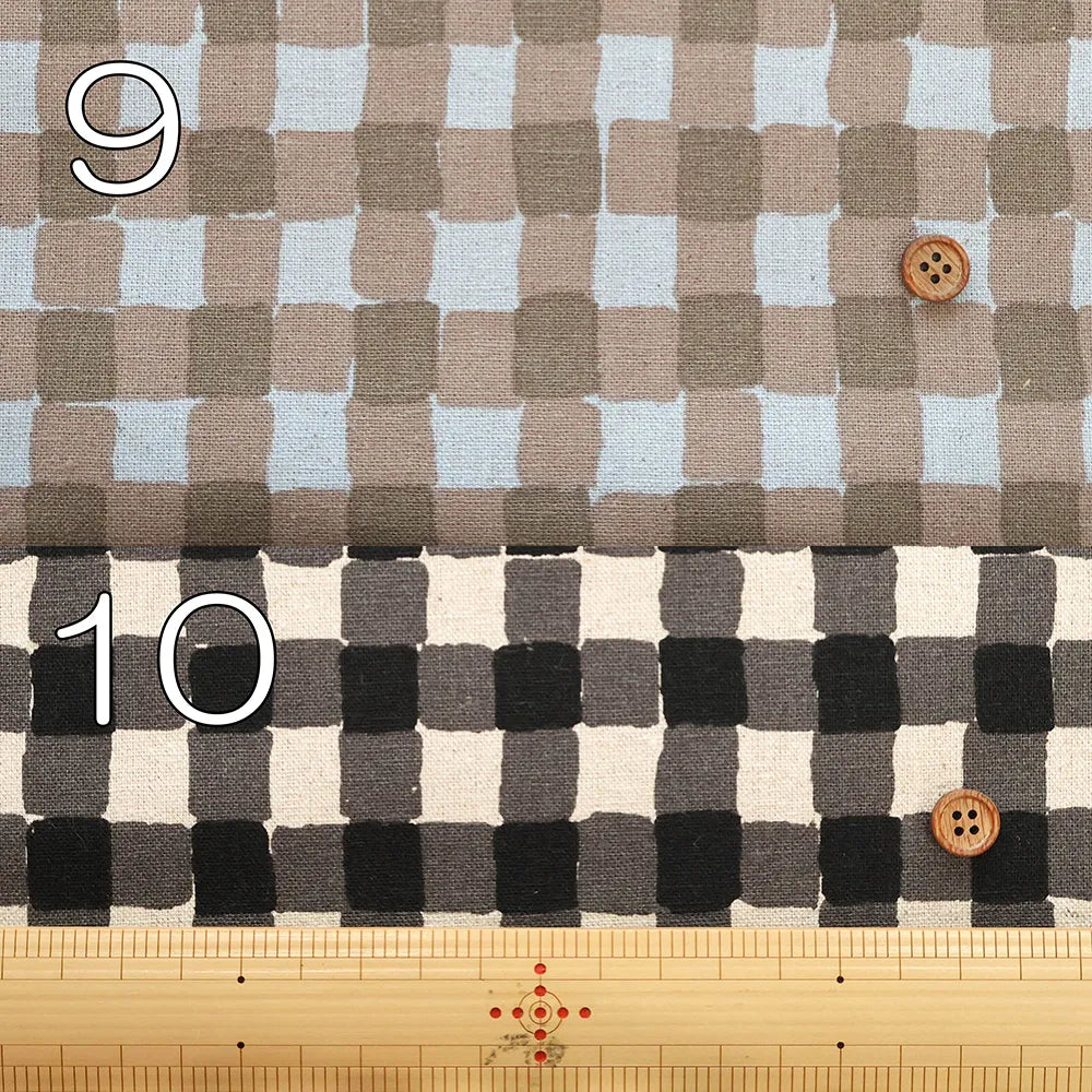 C/L Canvas Printed Fabric - Fluffy Check - nomura tailor