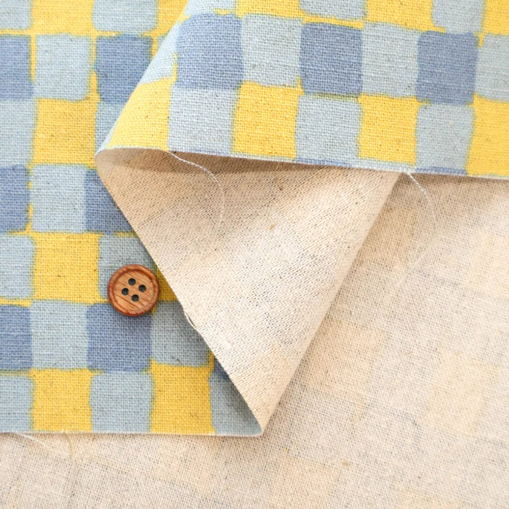 C/L Canvas Printed Fabric - Fluffy Check - nomura tailor