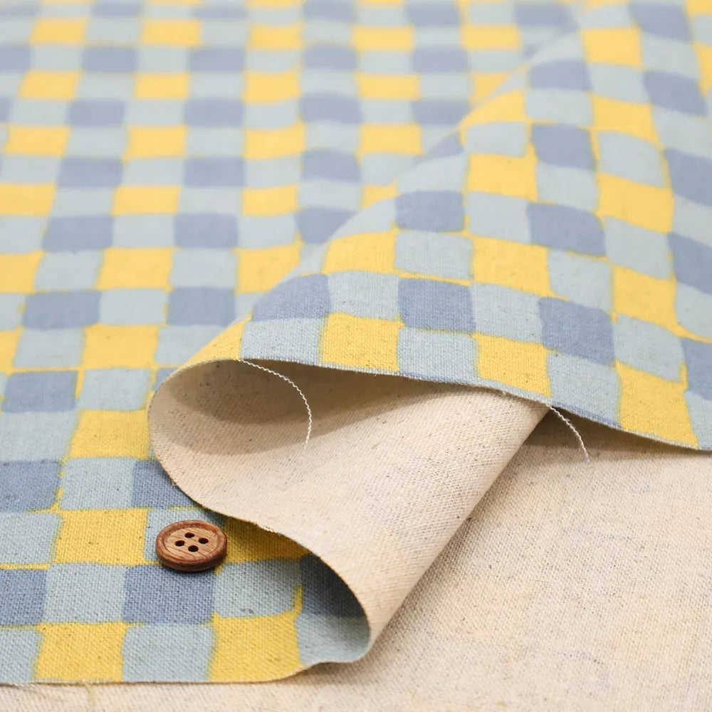 C/L Canvas Printed Fabric - Fluffy Check - nomura tailor