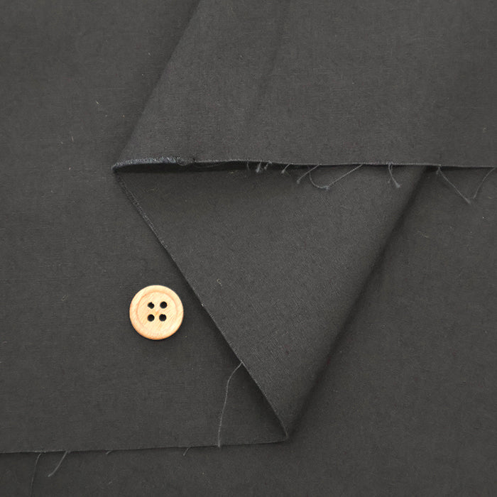 Cotton Pure Black Typewriter (Dump) Fabric - Plain - nomura tailor