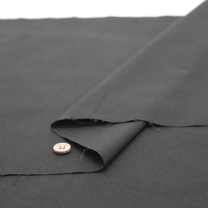 Cotton Pure Black Typewriter (Dump) Fabric - Plain - nomura tailor