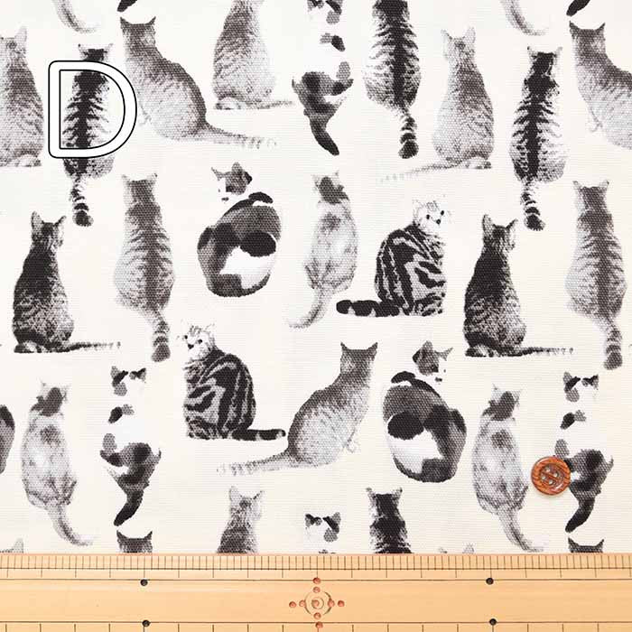 Cotton Ox Printed Fabric Backstyle Cat - nomura tailor