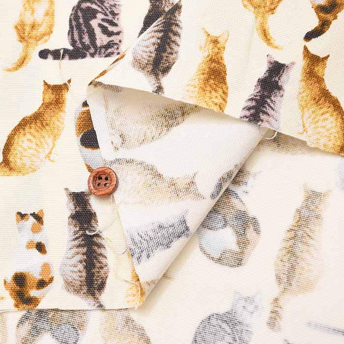 Cotton Ox Printed Fabric Backstyle Cat - nomura tailor