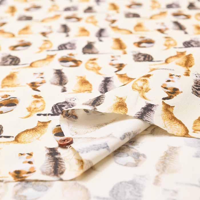 Cotton Ox Printed Fabric Backstyle Cat - nomura tailor