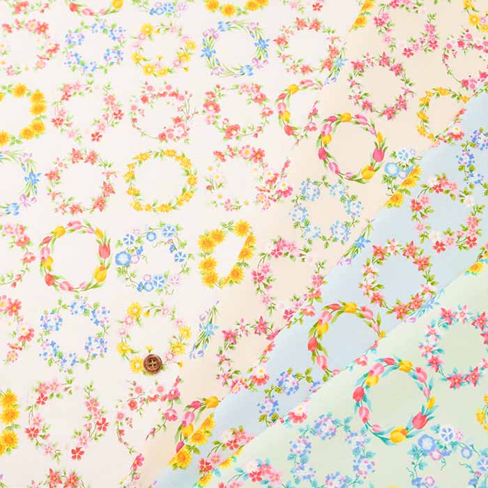 Cotton Ox Printed Fabric Four Seasons Leaf - nomura tailor