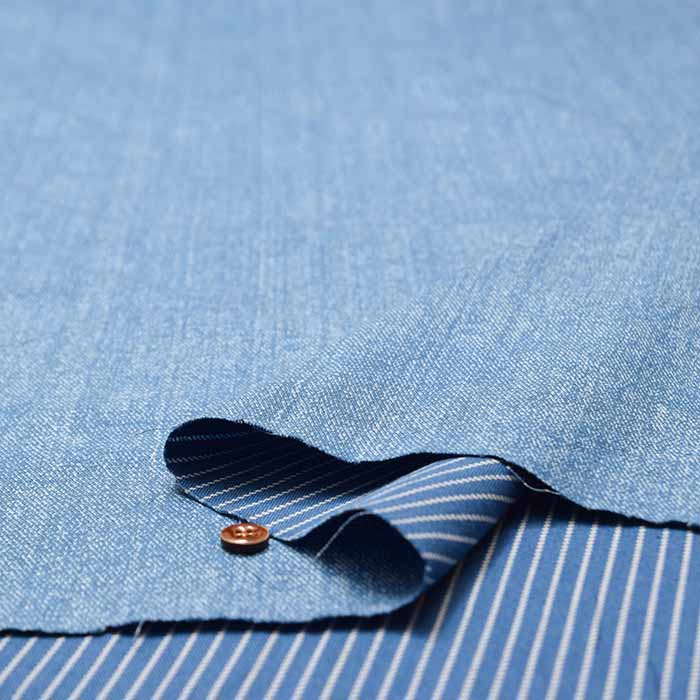 Cotton Ox Denim Style River Print Fabric Stripe - nomura tailor