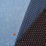 Cotton Ox Denim Style River Print Fabric Dot - nomura tailor