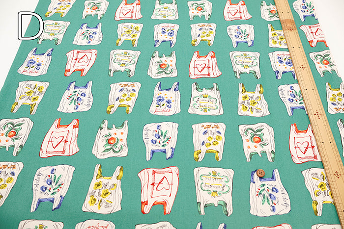 Cotton Oxford Printed Fabric - HAPPY BAG - nomura tailor