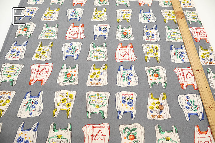 Cotton Oxford Printed Fabric - HAPPY BAG - nomura tailor