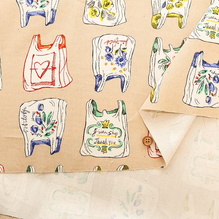 Cotton Oxford Printed Fabric - HAPPY BAG - nomura tailor