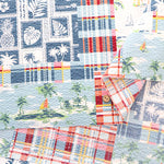 Cotton Ripple-printed Fabric - Hawaiian patchwork - nomura tailor