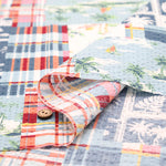 Cotton Ripple-printed Fabric - Hawaiian patchwork - nomura tailor