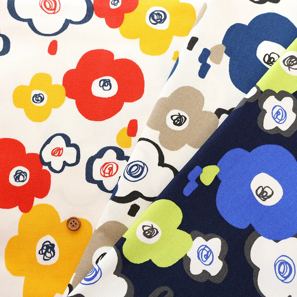 Cotton Oxford Printed Fabric - Flowers - nomura tailor