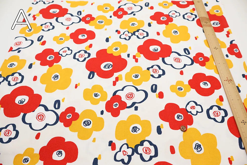 Cotton Oxford Printed Fabric - Flowers - nomura tailor