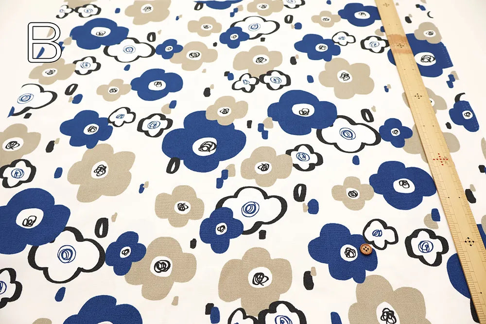 Cotton Oxford Printed Fabric - Flowers - nomura tailor