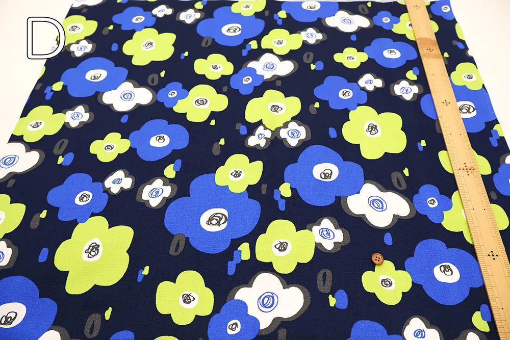 Cotton Oxford Printed Fabric - Flowers - nomura tailor