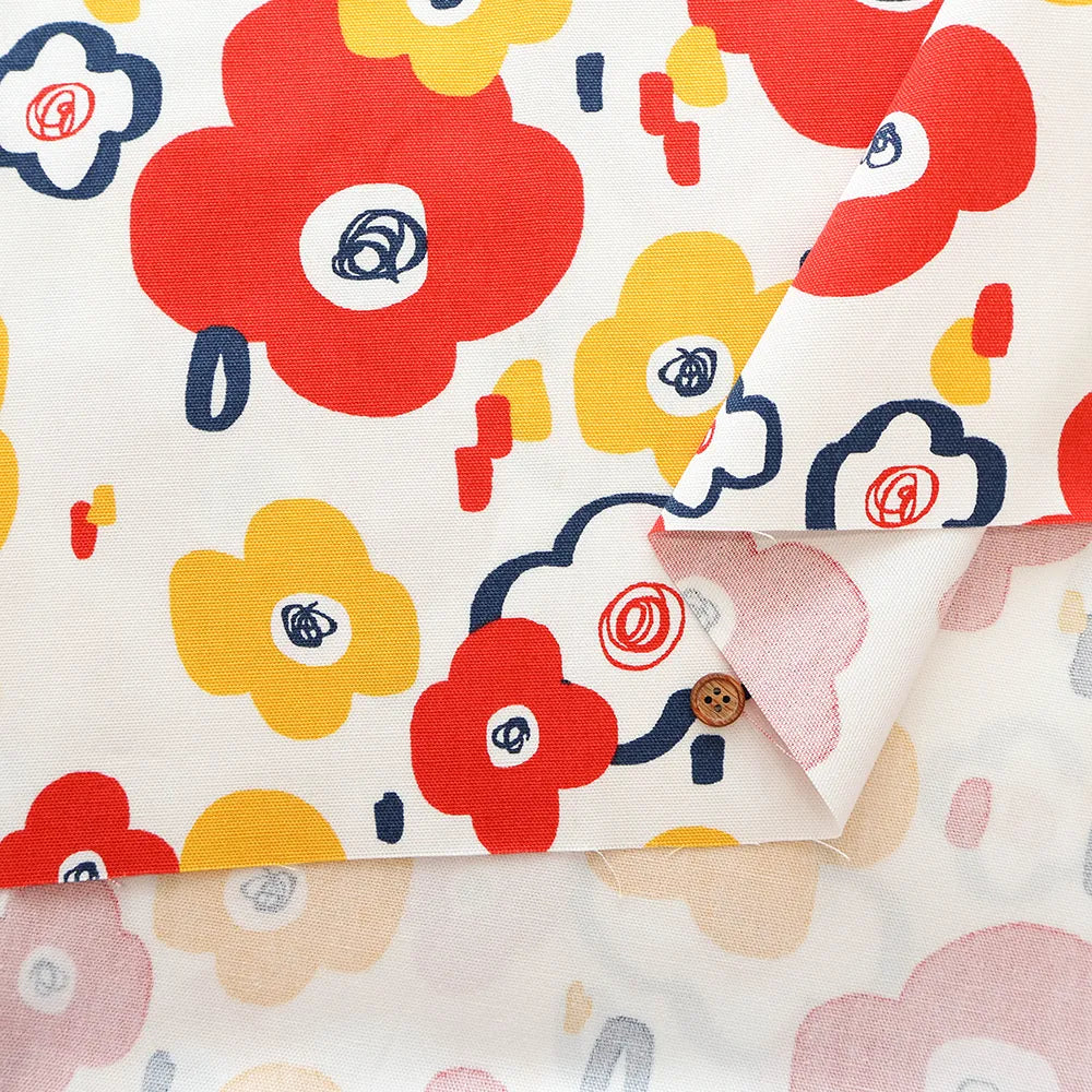 Cotton Oxford Printed Fabric - Flowers - nomura tailor