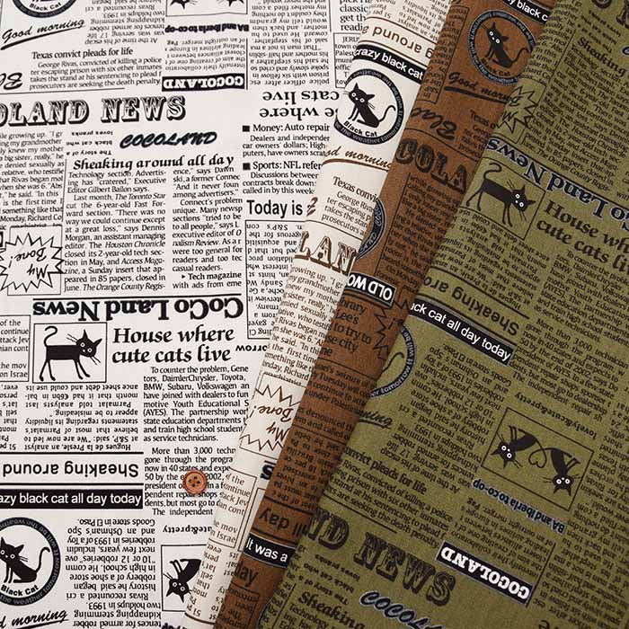 Cotton Ox Printed Fabric Cocoland Newspaper - nomura tailor