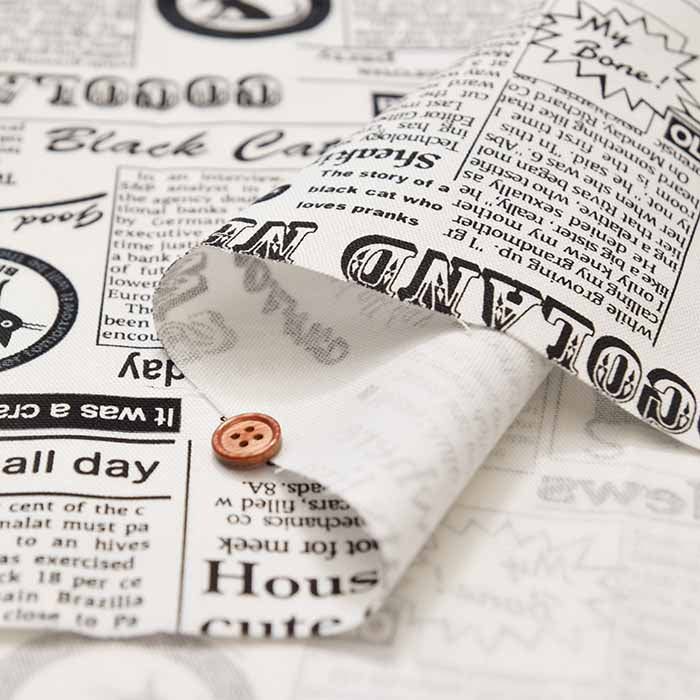 Cotton Ox Printed Fabric Cocoland Newspaper - nomura tailor