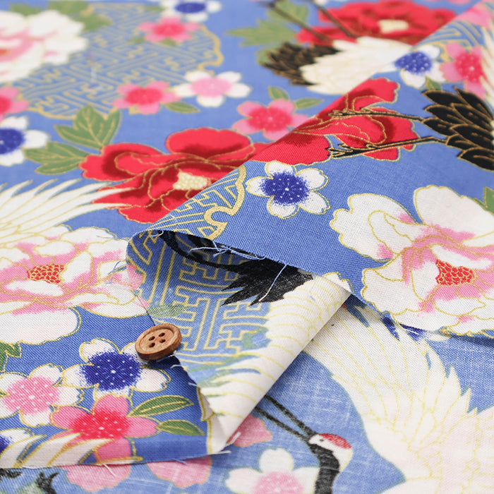 Cotton Scare Lame (Glitter) Fabric - Crane - nomura tailor