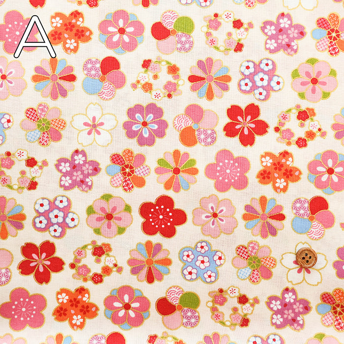 Cotton Sharting Lame (Glitter) Printed Fabric - Floral - nomura tailor