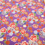 Cotton Sharting Lame (Glitter) Printed Fabric - Japanese Style Floral - nomura tailor