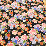 Cotton Sharting Lame (Glitter) Printed Fabric - Japanese Style Floral - nomura tailor