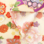 Cotton Sharting Lame (Glitter) Printed Fabric - Japanese Style Floral - nomura tailor