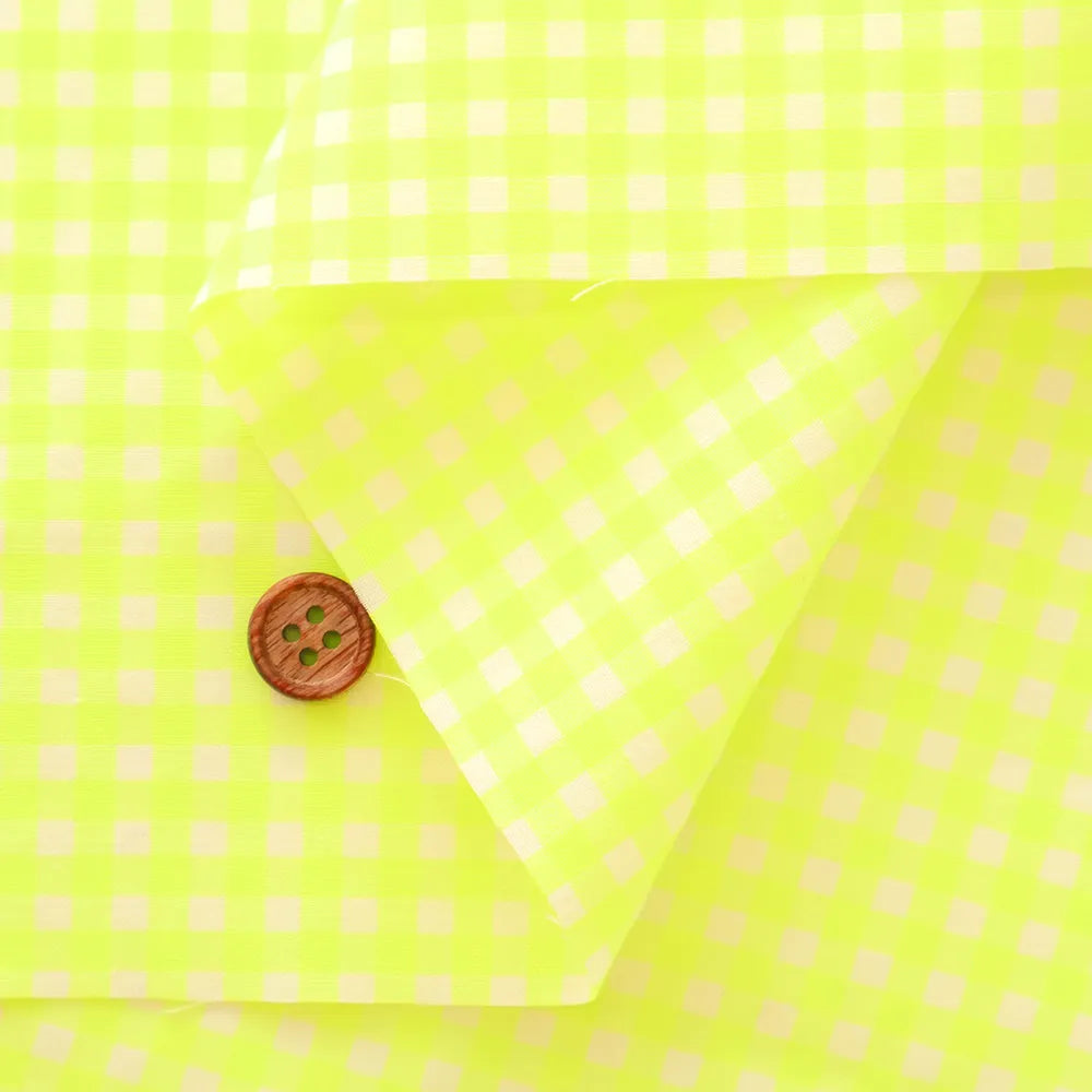 Made in China コットン蛍光ギンガム先染チェック生地（小） - nomura tailor