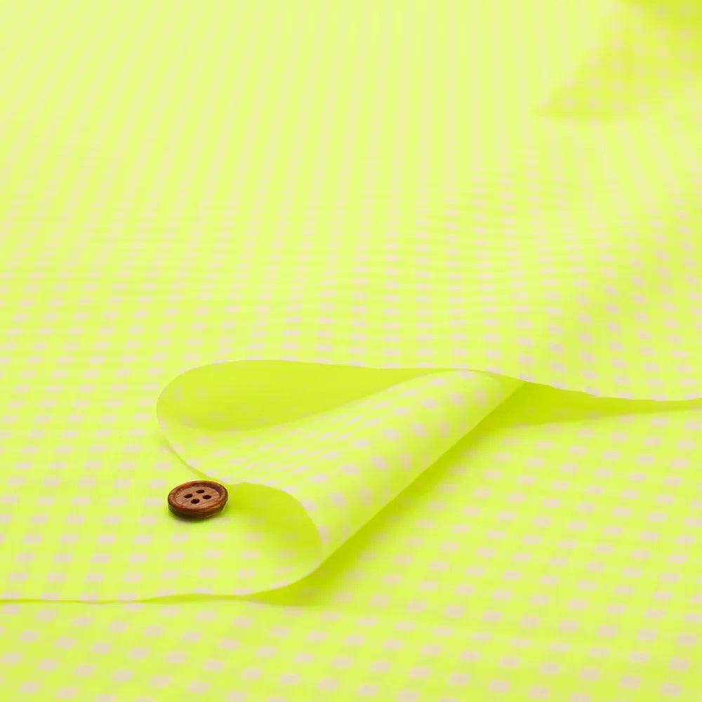 Made in China コットン蛍光ギンガム先染チェック生地（小） - nomura tailor