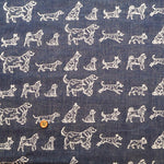 Washer-Finished Cotton Double Gauze Jacquard Fabric - Dog - nomura tailor