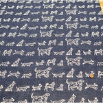 Washer-Finished Cotton Double Gauze Jacquard Fabric - Dog - nomura tailor