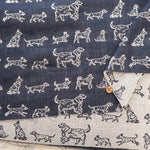 Washer-Finished Cotton Double Gauze Jacquard Fabric - Dog - nomura tailor