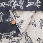 Washer-Finished Cotton Double Gauze Jacquard Fabric - Dog - nomura tailor