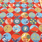 Cotton Muslin Printed Fabric - Japanese Dish Style - nomura tailor