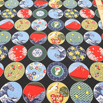 Cotton Muslin Printed Fabric - Japanese Dish Style - nomura tailor
