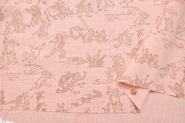 Cotton Morley Cross Print Fabric Bird and Beast Care (Small) - nomura tailor