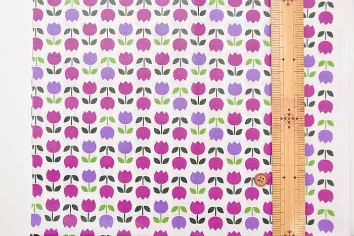 Cotton sheeting print laminate fabric <Non-glossy> Tulip - nomura tailor