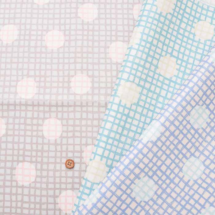 Cotton oxford printed laminated fabric <Non-finish> Check & Dot - nomura tailor