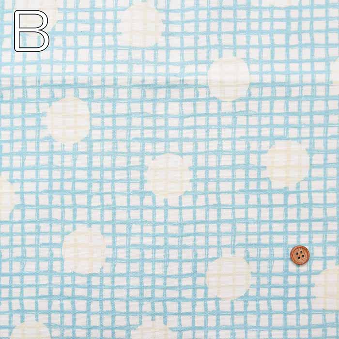 Cotton oxford printed laminated fabric <Non-finish> Check & Dot - nomura tailor