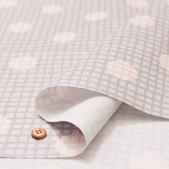 Cotton oxford printed laminated fabric <Non-finish> Check & Dot - nomura tailor